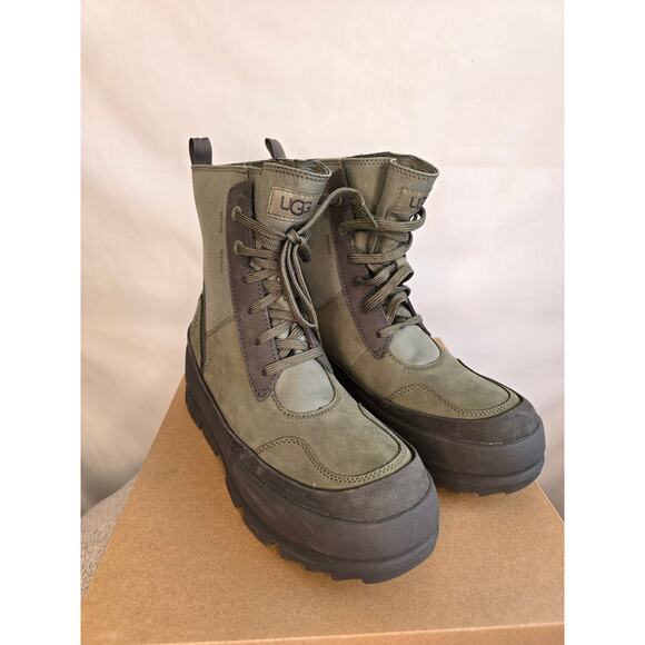 UGG Lug Combat Boots Moss Green Lace up Sz 7.5 - Picture 3 of 10